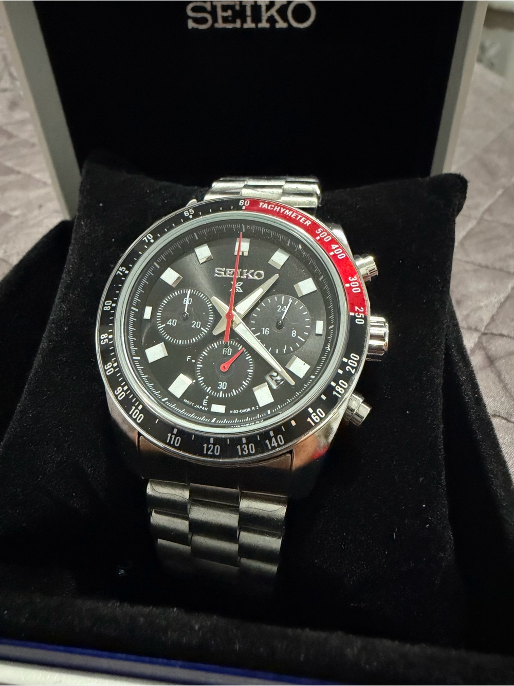 Seiko Speedtimer Men's Black Watch -